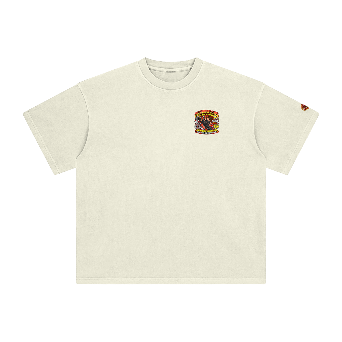 THE WEAPONS OF OUR WARFARE ARE NOT CARNAL INSPIRED BY 2 CORINTHIANS 10:4 BUT MIGHTY THROUGH GOD TO THE PULLING DOWN OF STRONG HOLDS REVIVAL ARMOUR T-Shirt