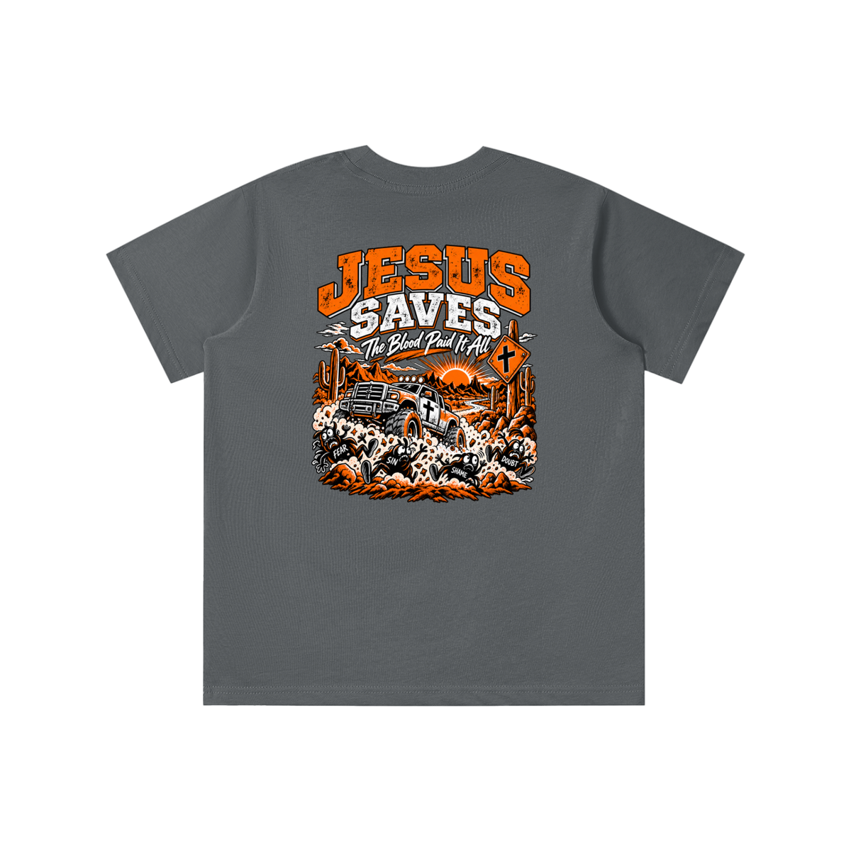 JESUS DIED FOR FOR OUR SINS THAT'S THE GOOD NEWS 1 CORTHIANS 15:1-4 JESUS SAVES THE BLOOD PAID IT ALL youth' T-shirt