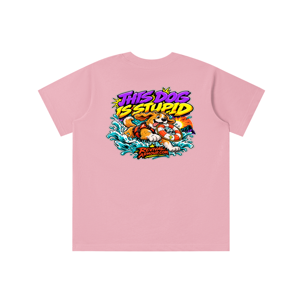 THIS DOG IS STUPID REVIVALARMOUR.COM youth T-shirt