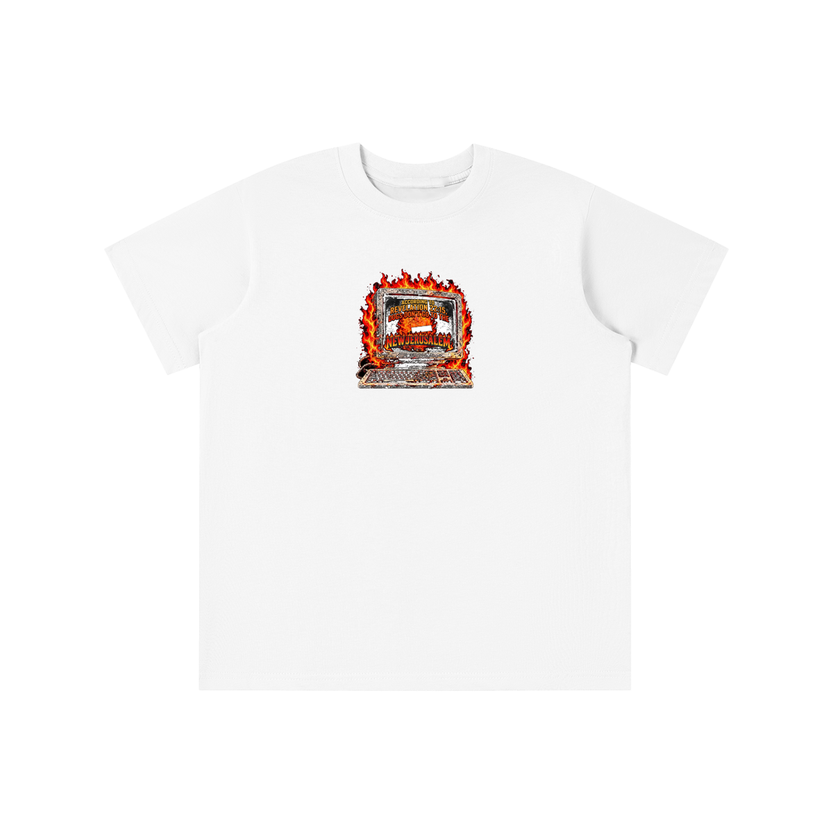 ACCORDING TO REVELATION 22:15, DOGS DON'T GO TO THE NEW JERUSALEM youth T-shirt