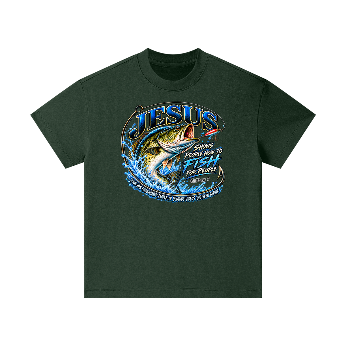 JESUS SHOWS PEOPLE HOW TO FISH FOR PEOPLE MATTHEW 7 JESUS HAS ENCOUNTERED PEOPLE IN YOUTUBE VIDEOS I'VE SEE BEFORE Kids T-Shirt