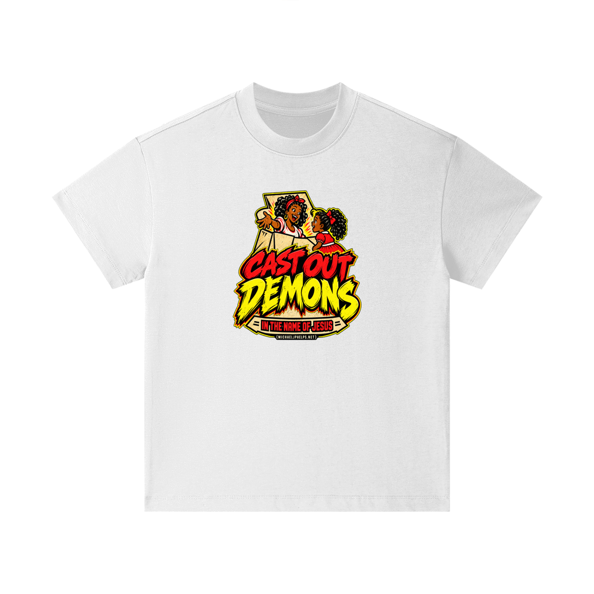 CAST OUT DEMONS IN THE NAME OF JESUS (MICHAELJPHELPS.NET) Kids T-Shirt