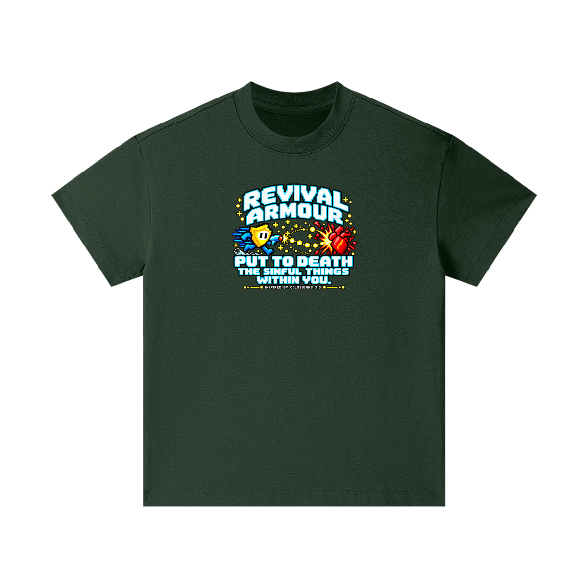 REVIVAL ARMOUR PUT TO DEATH THE SINFUL THINGS WITHIN YOU. INSPIRED BY COLOSSIANS 3:5 Kids T-Shirt