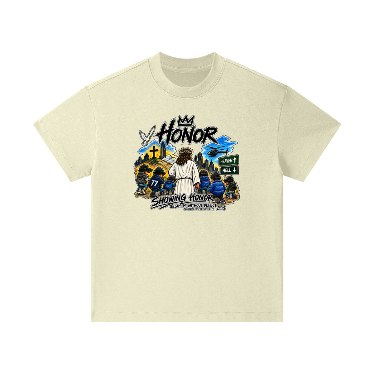 HONOR SHOWING HONOR JESUS IS WITHOUT DEFECT ACCORDING TO 1 PETER 1:18-19 Kids T-Shirt