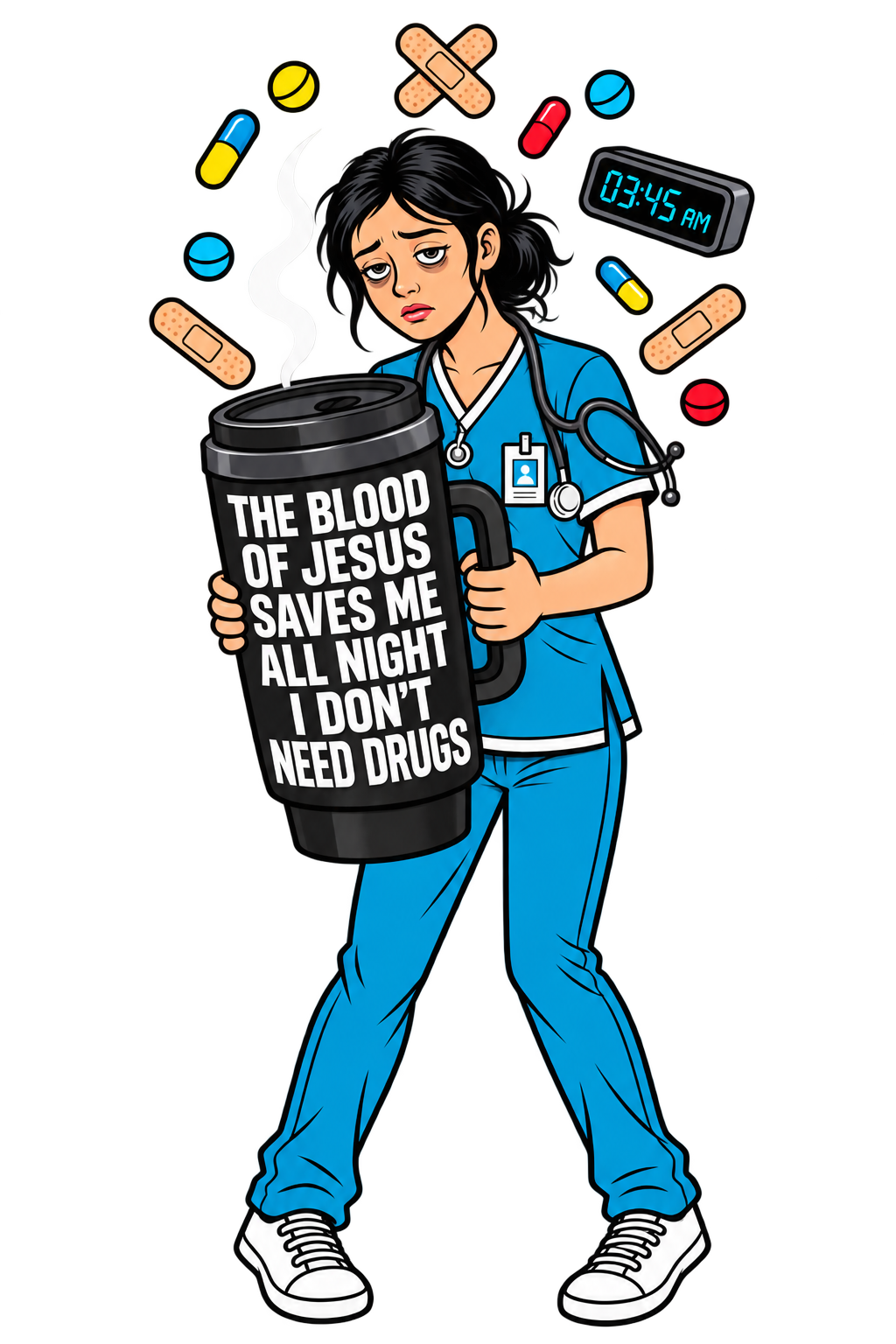 THE BLOOD OF JESUS SAVES ME ALL NIGHT I DON'T NEED DRUGS Shorts
