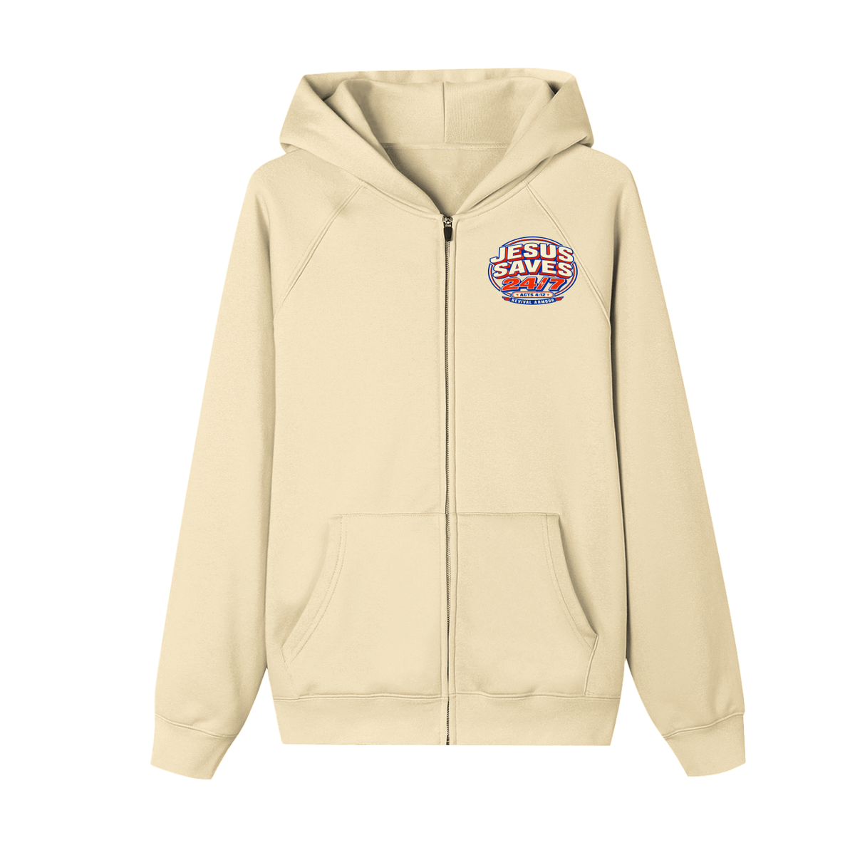 Jesus saves 24/7 Zip-up Fleece Hoodie Jacket