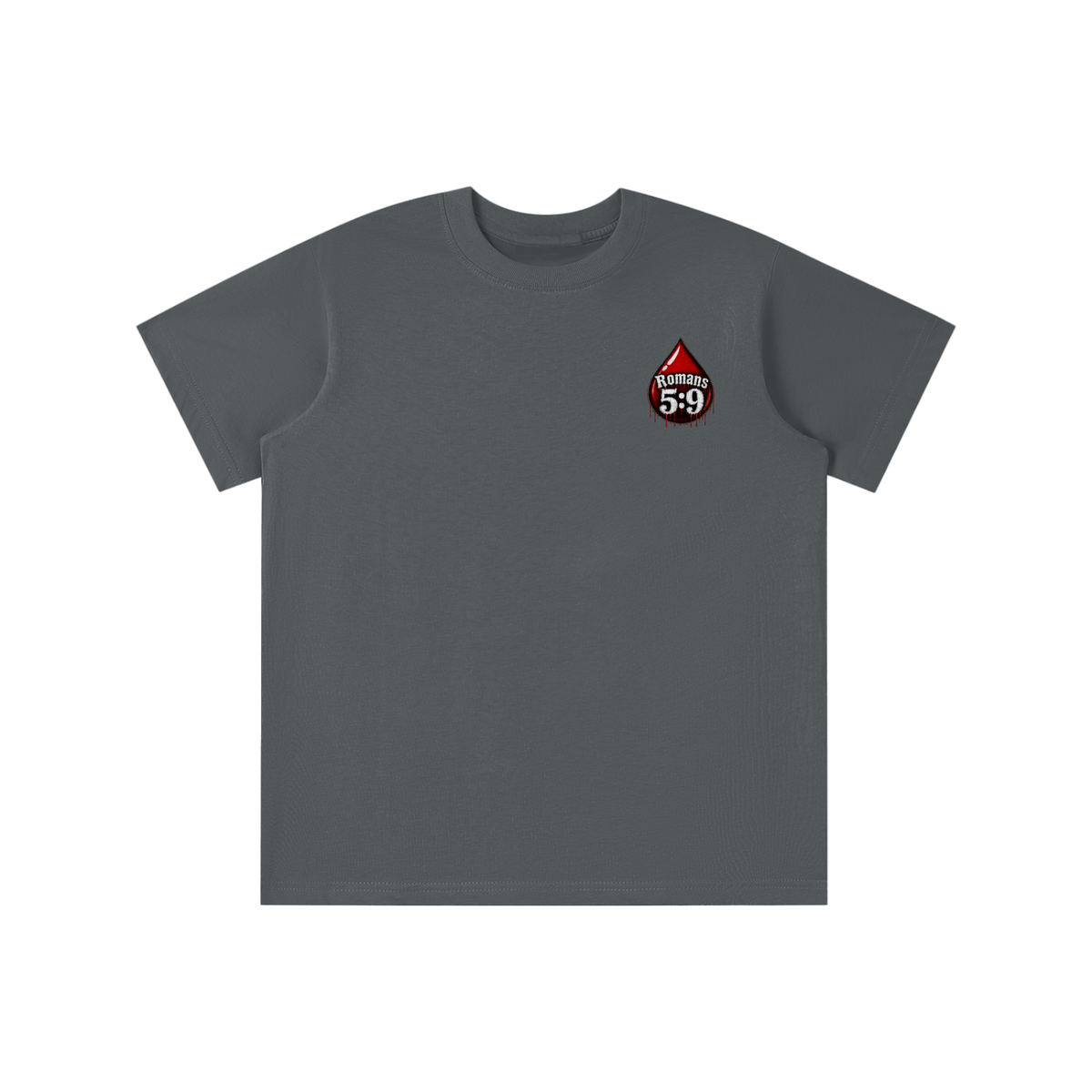 Romans 5:9 blood emoji youth T-shirt
