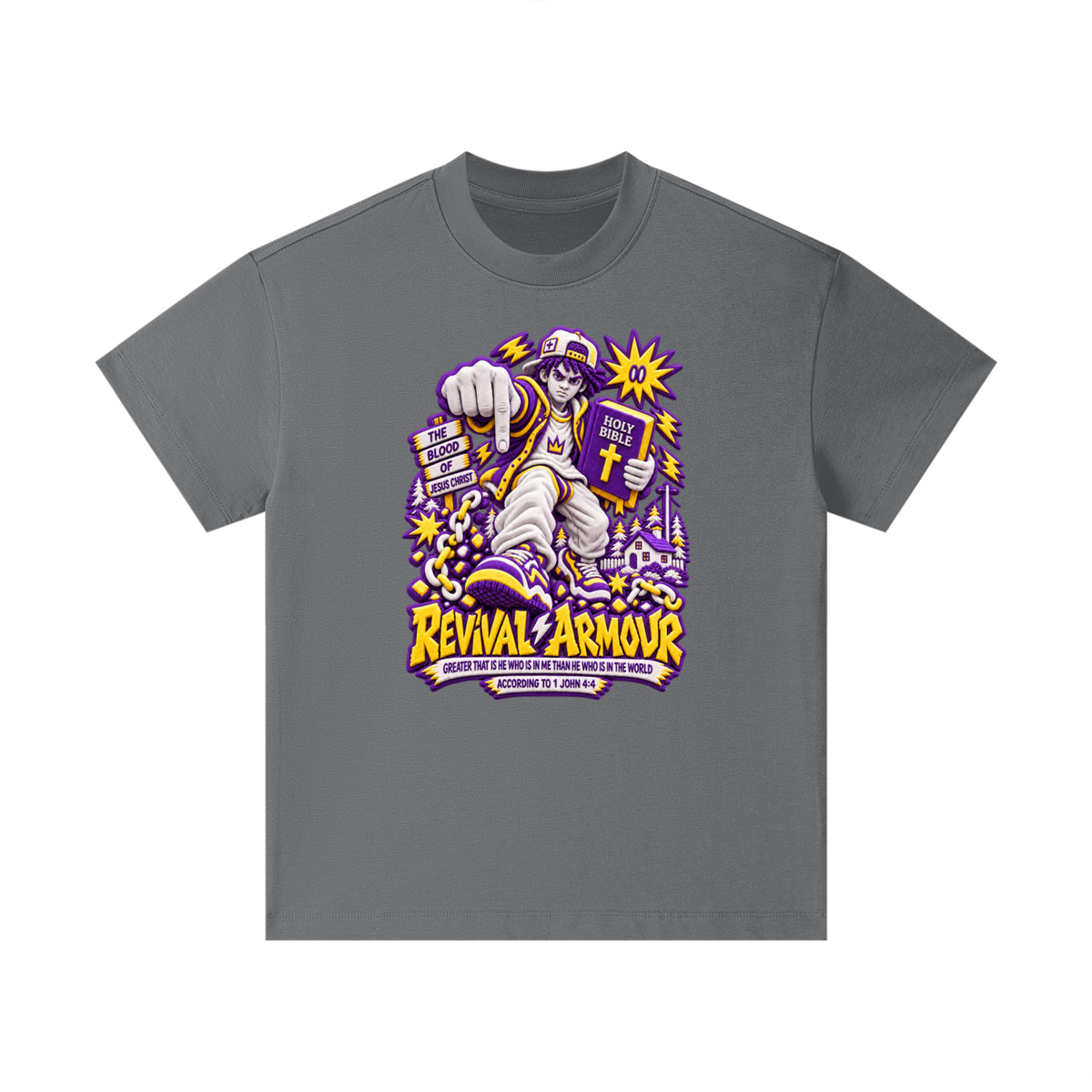 GREATER THAT IS HE WHO IS IN ME THAN WHO IS IN THE WORLD ACCORDING TO 1 JOHN 4:4 Kids T-Shirt