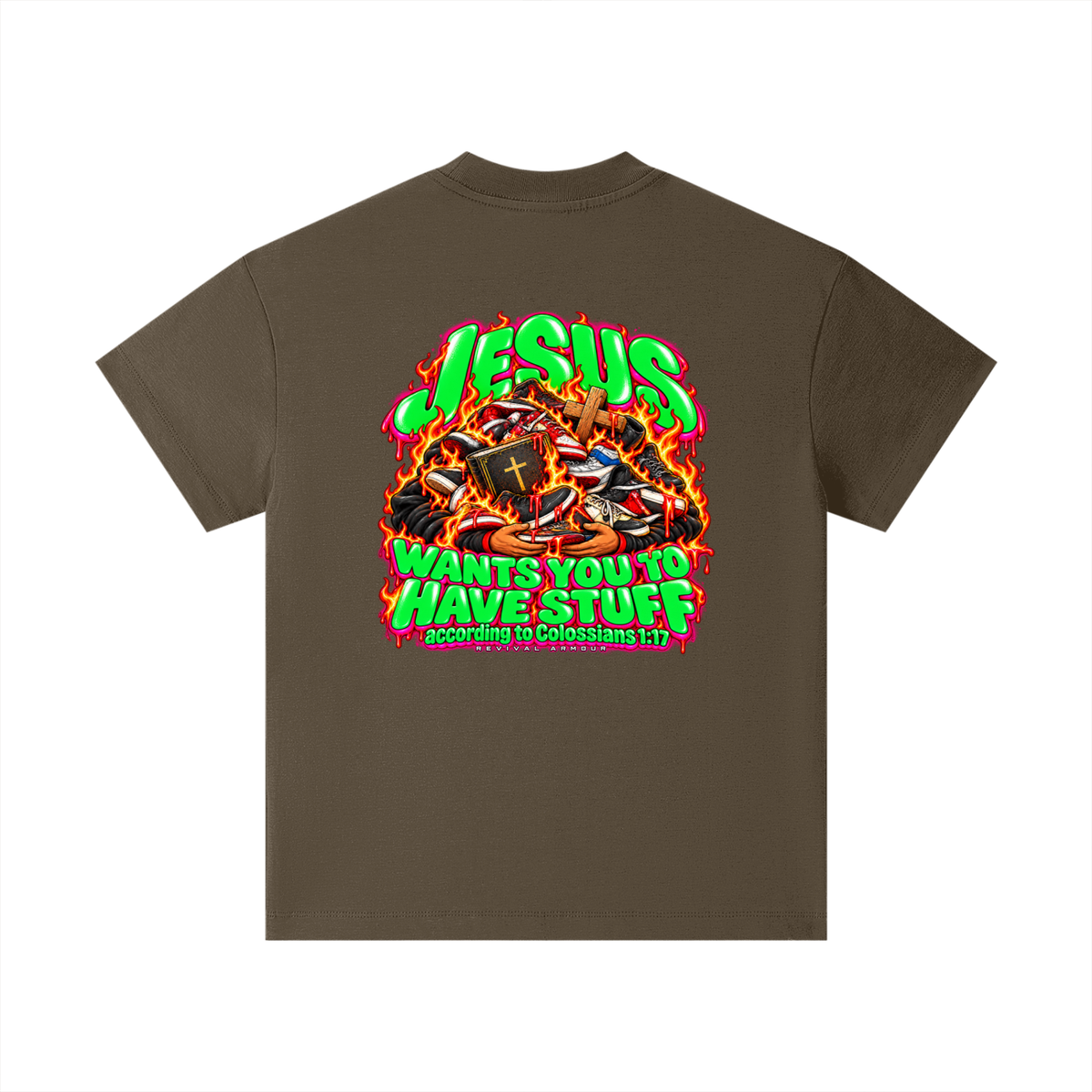 JESUS WANTS YOU TO HAVE STUFF according to COLLISIANS 1:17 Kids T-Shirt
