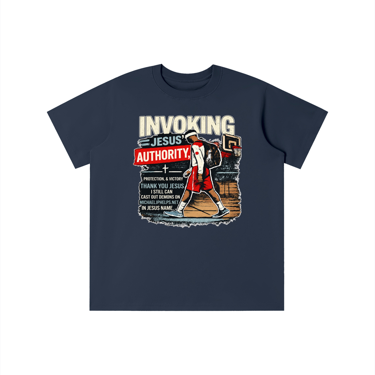 INVOKING JESUS' AUTHORITY, PROTECTION, & VICTORY THANK YOU JESUS I STILL CAN CAST OUT DEMONS ON MICHAELJPHELPS.NET IN JESUS NAME. youth T-shirt