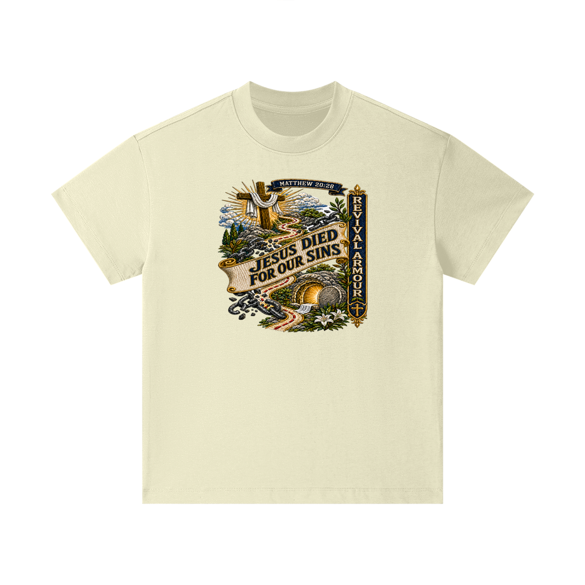 MATTHEW 20:28 Jesus died for our sins REVIVAL ARMOUR Kids T-Shirt