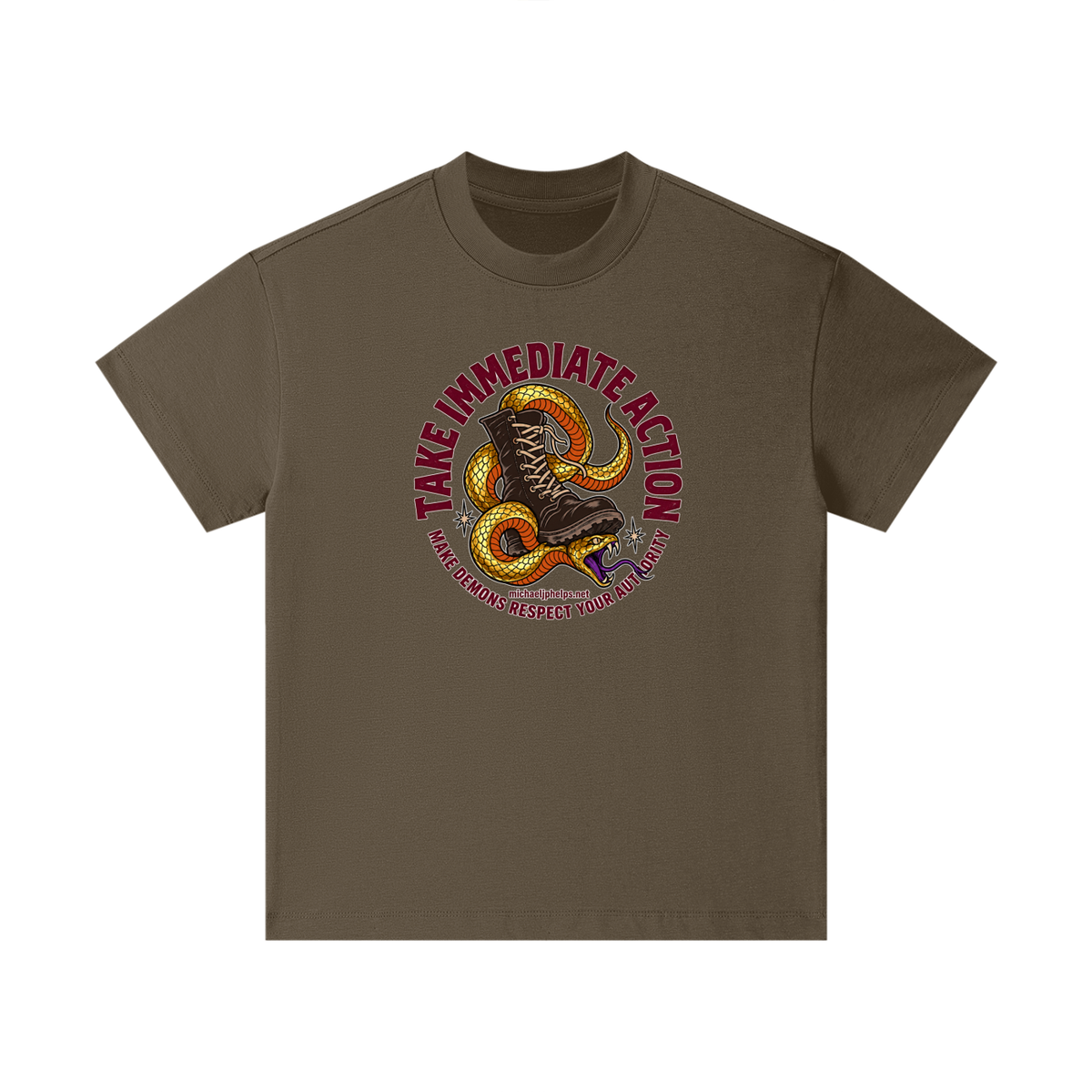 TAKE IMMEDIATE ACTION MAKE DEMONS RESPECT YOUR AUTHORITY michaeljphelps.net Kids T-Shirt