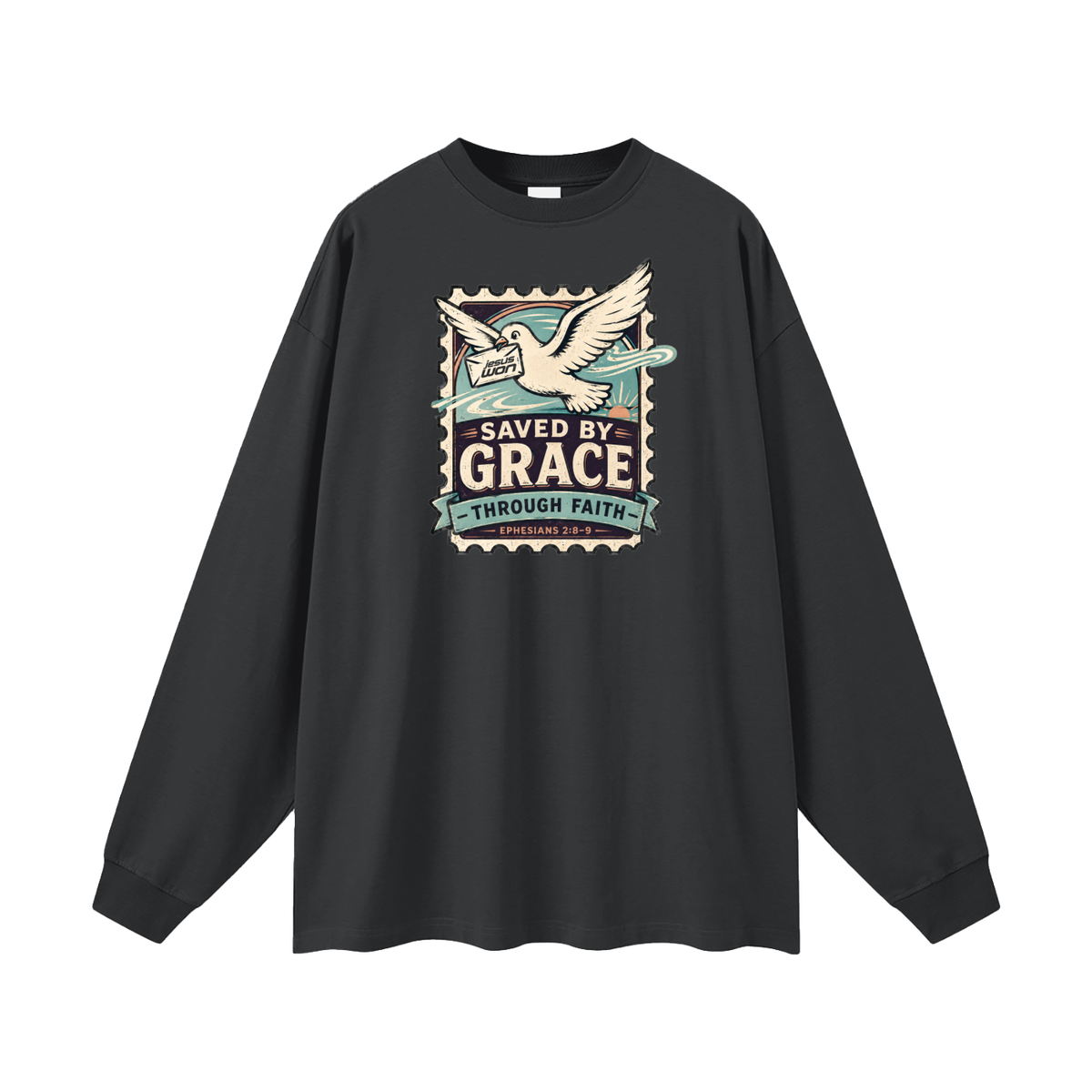 SAVED BY GRACE -THROUGH FAITH- - EPHESIANS 2:8-9 - Long Sleeve T-Shirt