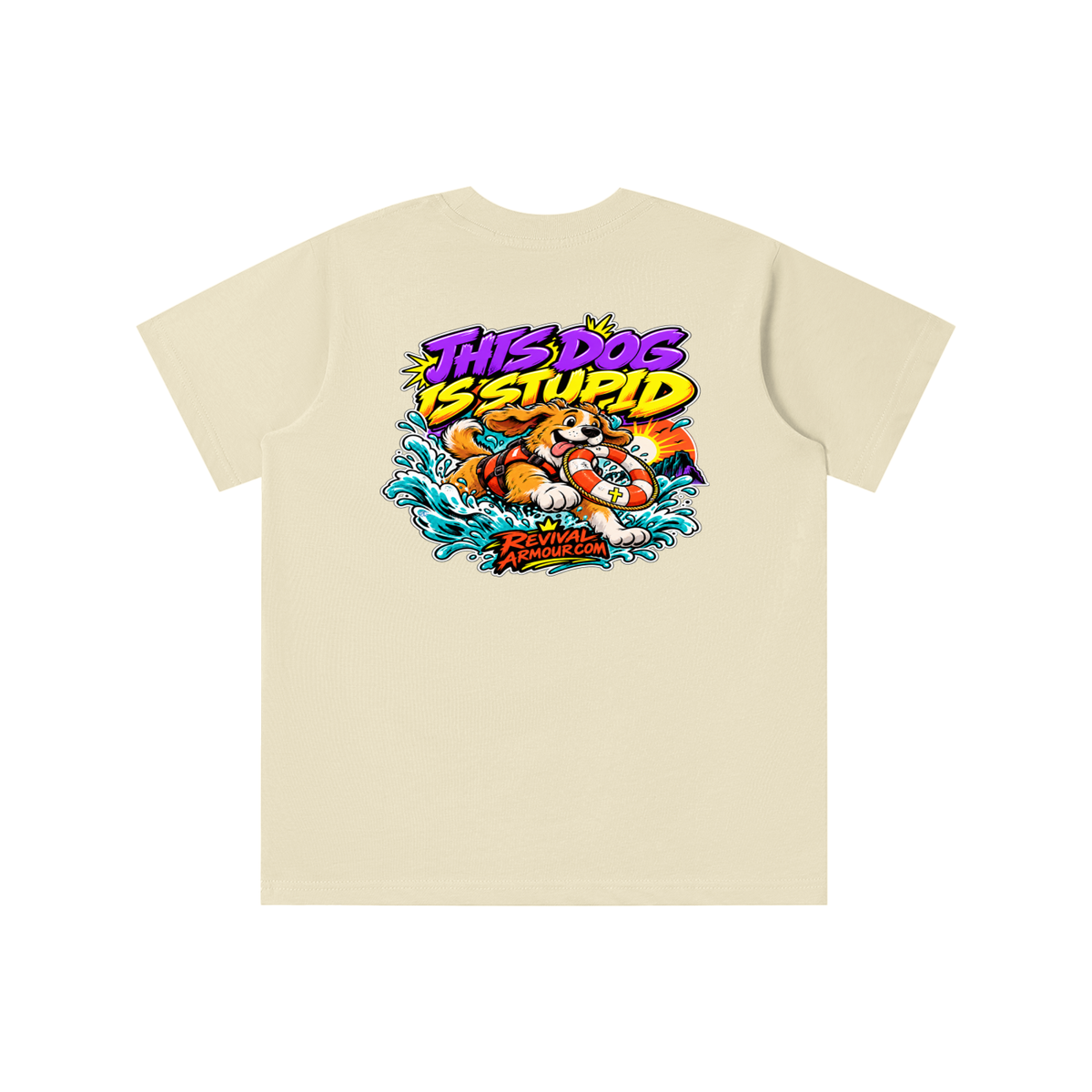 THIS DOG IS STUPID REVIVALARMOUR.COM youth T-shirt