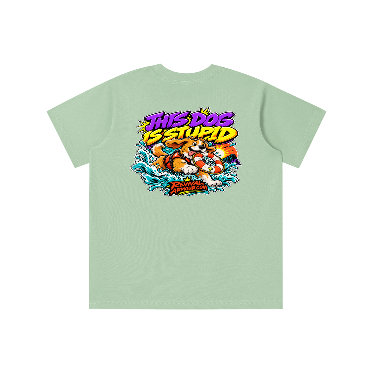 THIS DOG IS STUPID REVIVALARMOUR.COM youth T-shirt