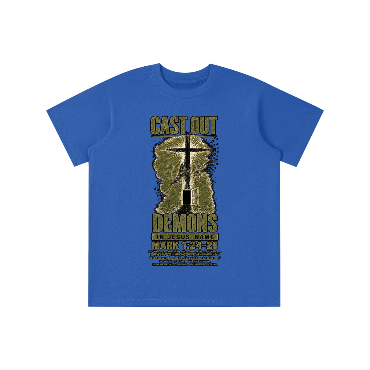 Mark 1:24-26 NLT youth T-shirt