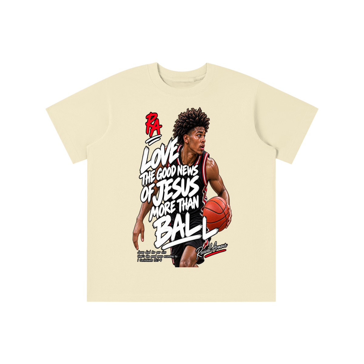 LOVE THE GOOD NEWS OF JESUS MORE THAN BALL youth T-shirt