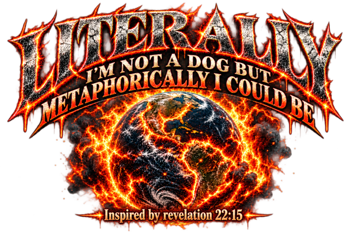 LITERALLY I'M NOT A DOG BUT METAPHORICALLY I COULD BE Inspired by revelation 22:15 T-Shirt