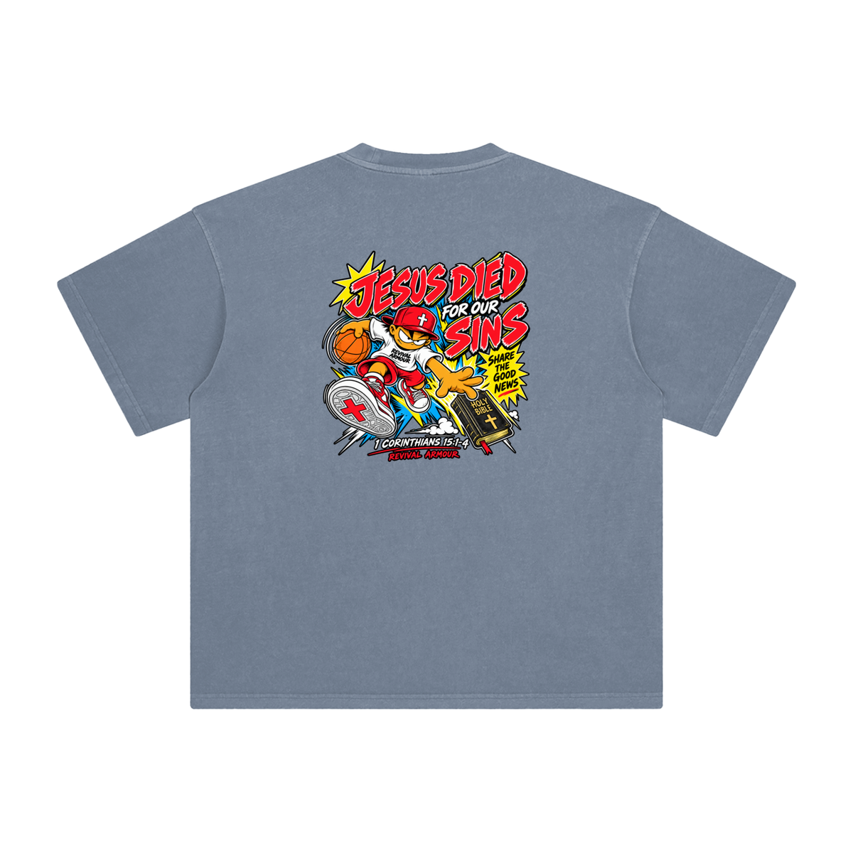 SUBMIT TO JESUS RESIST THE DEVIL AND HE WILL FLEE FROM YOU INSPIRED BY JAMES 4:7 JESUS DIED FOR OUR SINS SHARE THE GOOD NEWS HOLY BIBLE 1 CORTHIANS 15:1-4 REVIVAL ARMOUR T-Shirt