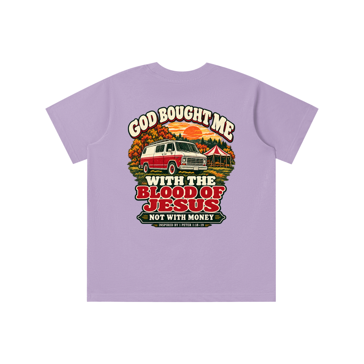 GOD BOUGHT ME WITH THE BLOOD OF JESUS NOT WITH MONEY - INSPIRED BY 1 PETER 1:18-19 - youth T-shirt