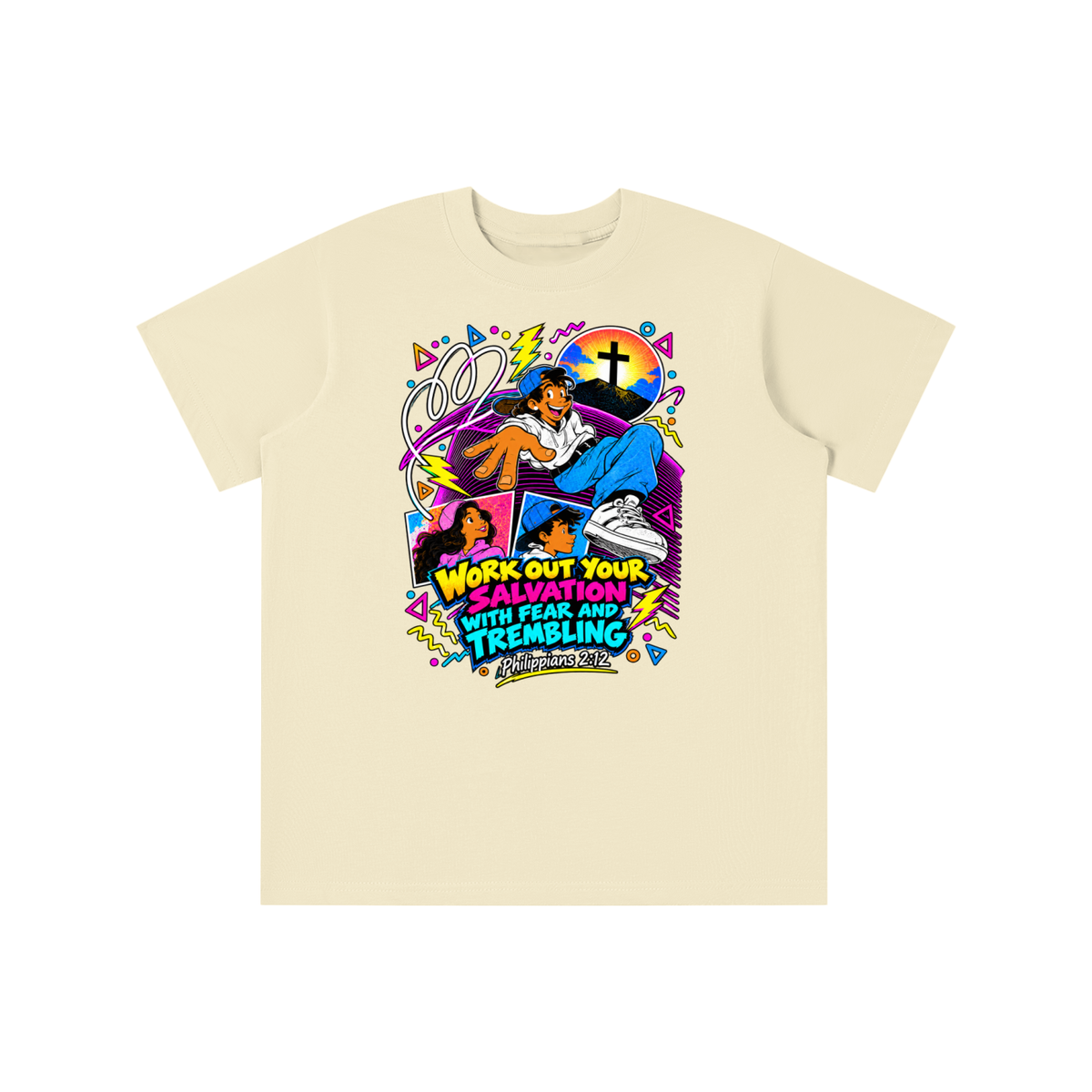 WORK OUT YOUR SALVATION WITH FEAR AND TREMBLING PHILIPPIANS 2:12 youth T-shirt