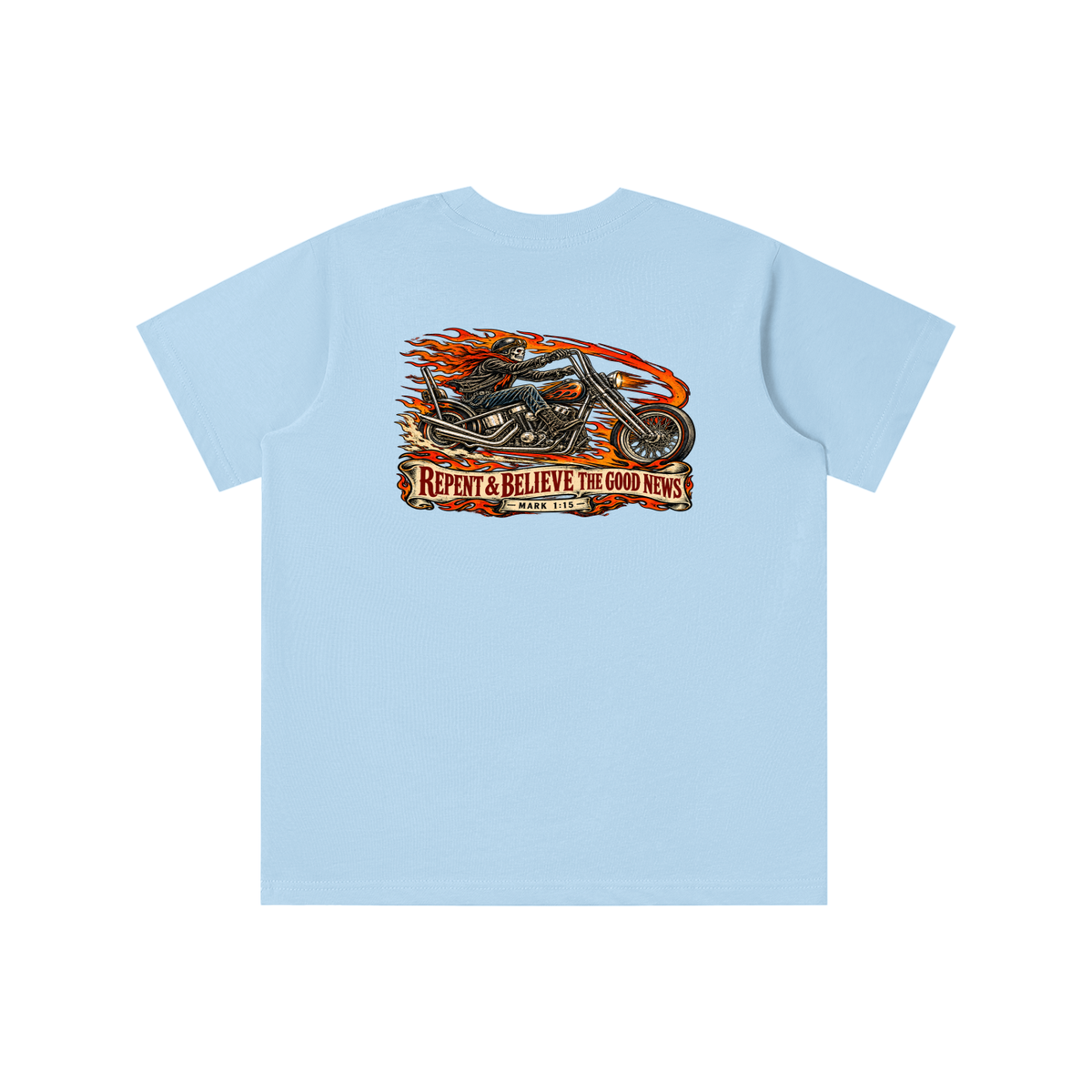 JESUS SAVES REPENT & BELIEVE THE GOOD NEWS - MARK 1:15 - youth T-shirt