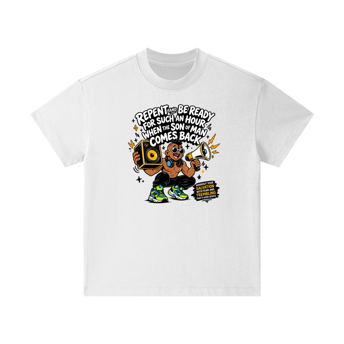 REPENT AND BE READY FOR SUCH AN HOUR WHEN THE SON OF MAN COMES BACK WORKOUT YOUR SALVATION WITH FEAR AND TREMBLING THAT'S GOOD ADVICEKids T-Shirt