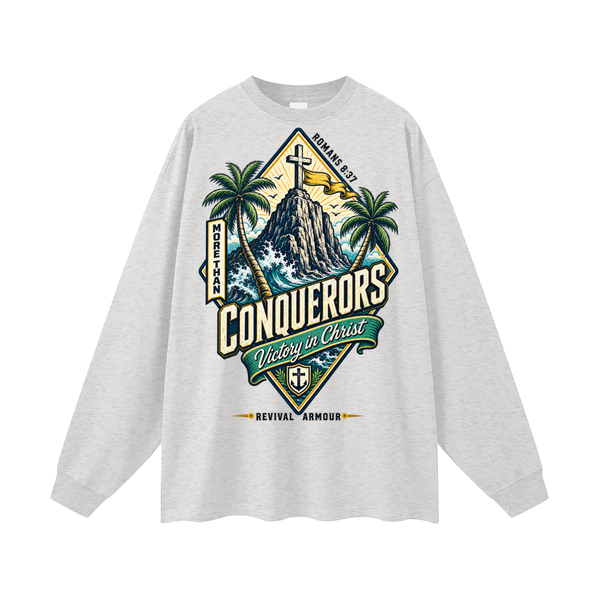 More than conquerors victory in Christ Long Sleeve T-Shirt