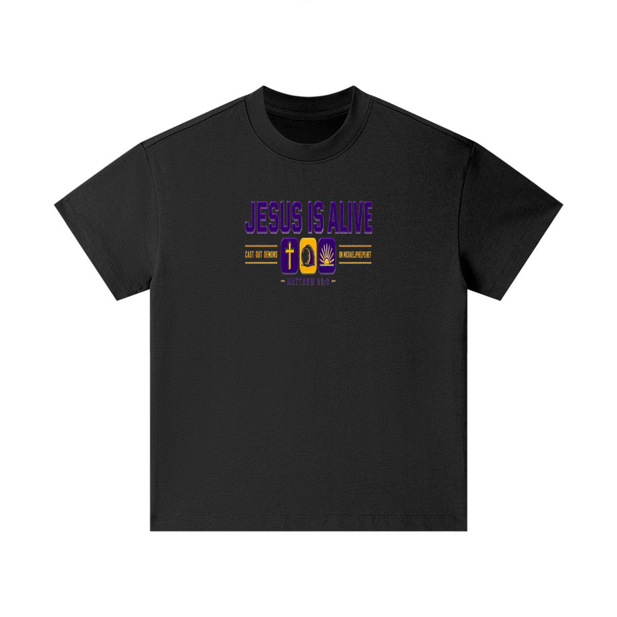 JESUS IS ALIVE CAST OUT DEMONS ON MICHAELJPHELPS.NET Kids T-Shirt