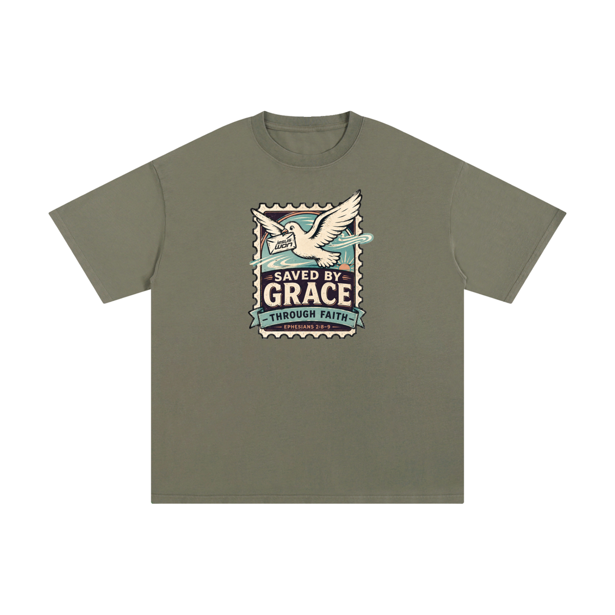 SAVED BY GRACE -THROUGH FAITH- - EPHESIANS 2:8-9 - T-Shirt
