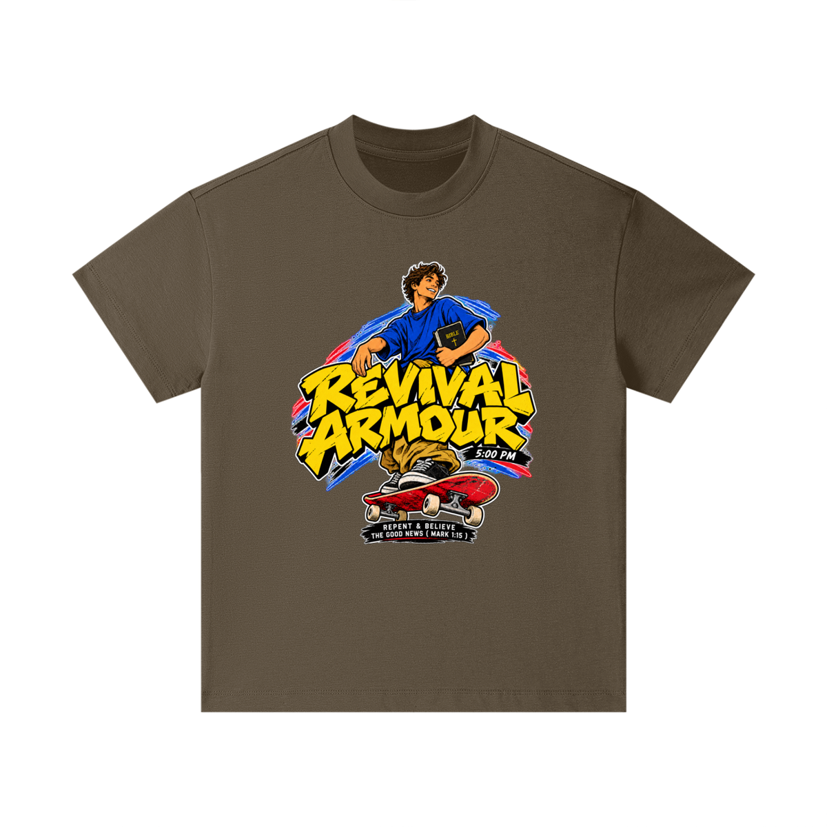 REVIVAL ARMOUR 5:00PM REPENT & BELIEVE THE GOOD NEWS ( MARK 1:15 ) Kids T-Shirt