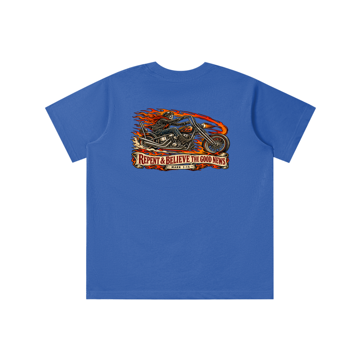 JESUS SAVES REPENT & BELIEVE THE GOOD NEWS - MARK 1:15 - youth T-shirt