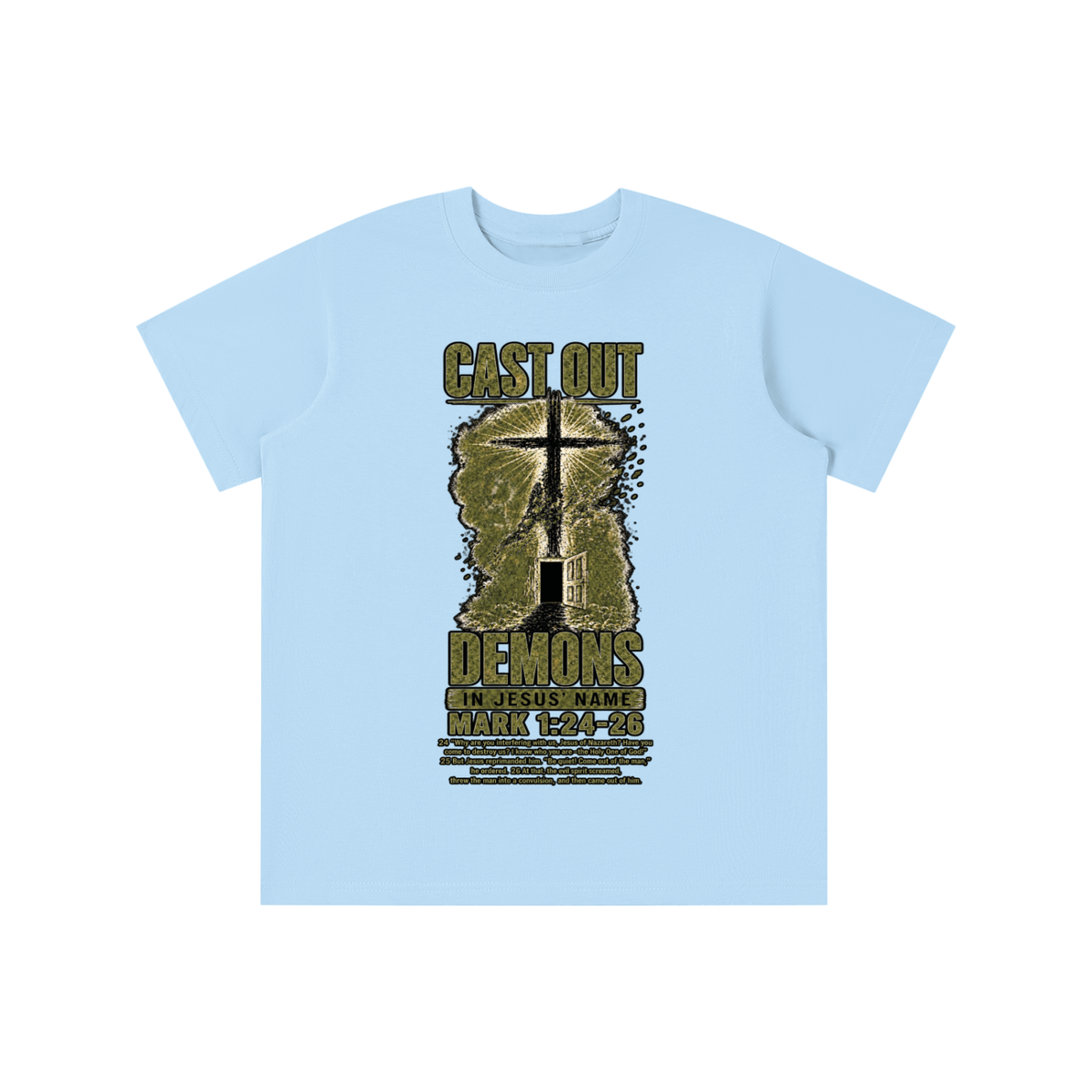 Mark 1:24-26 NLT youth T-shirt