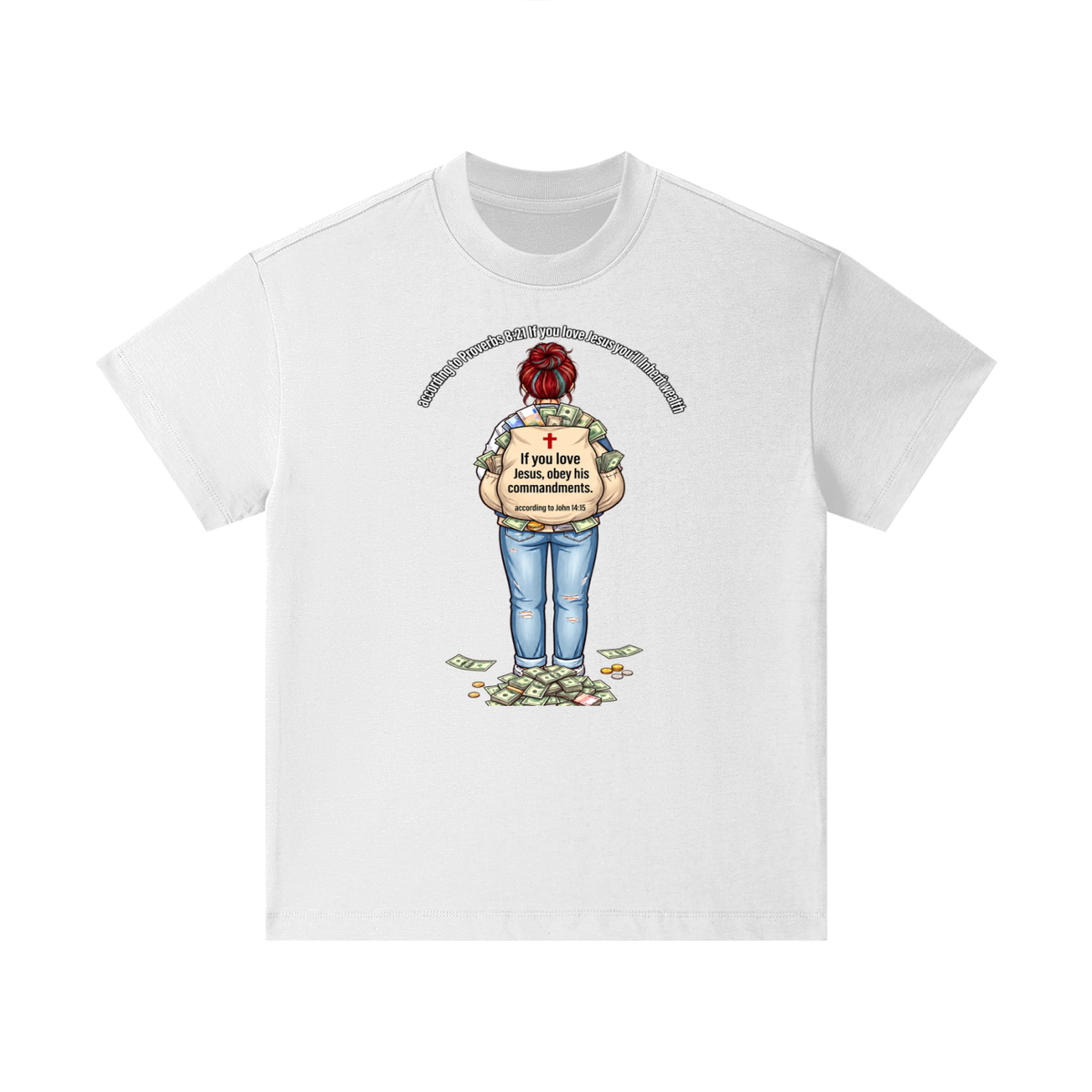 according to Proverbs 8:21 If you love Jesus you'll Inherit wealth If you love Jesus, obey his commandments according to John 14:15 Kids T-Shirt