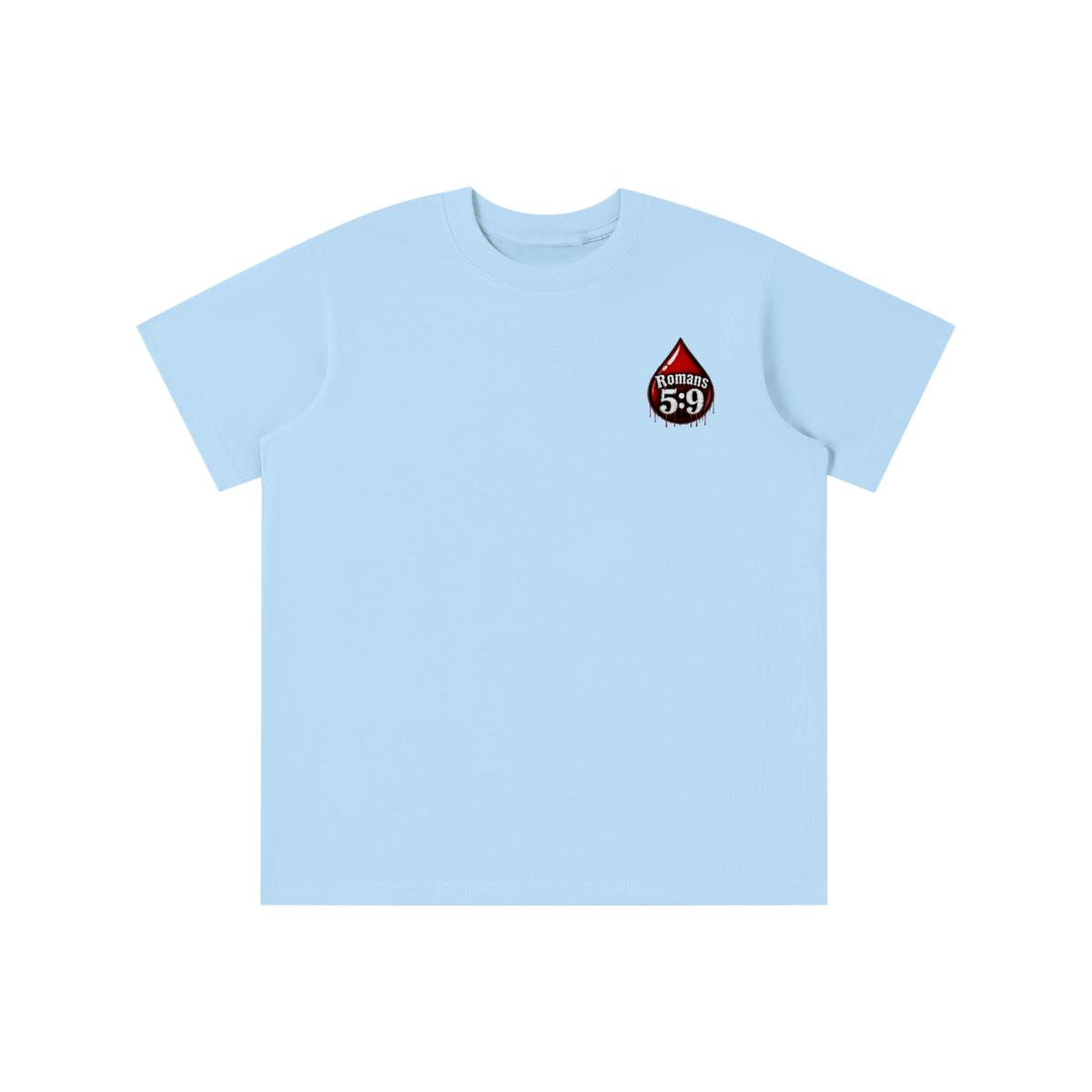 Romans 5:9 blood emoji youth T-shirt