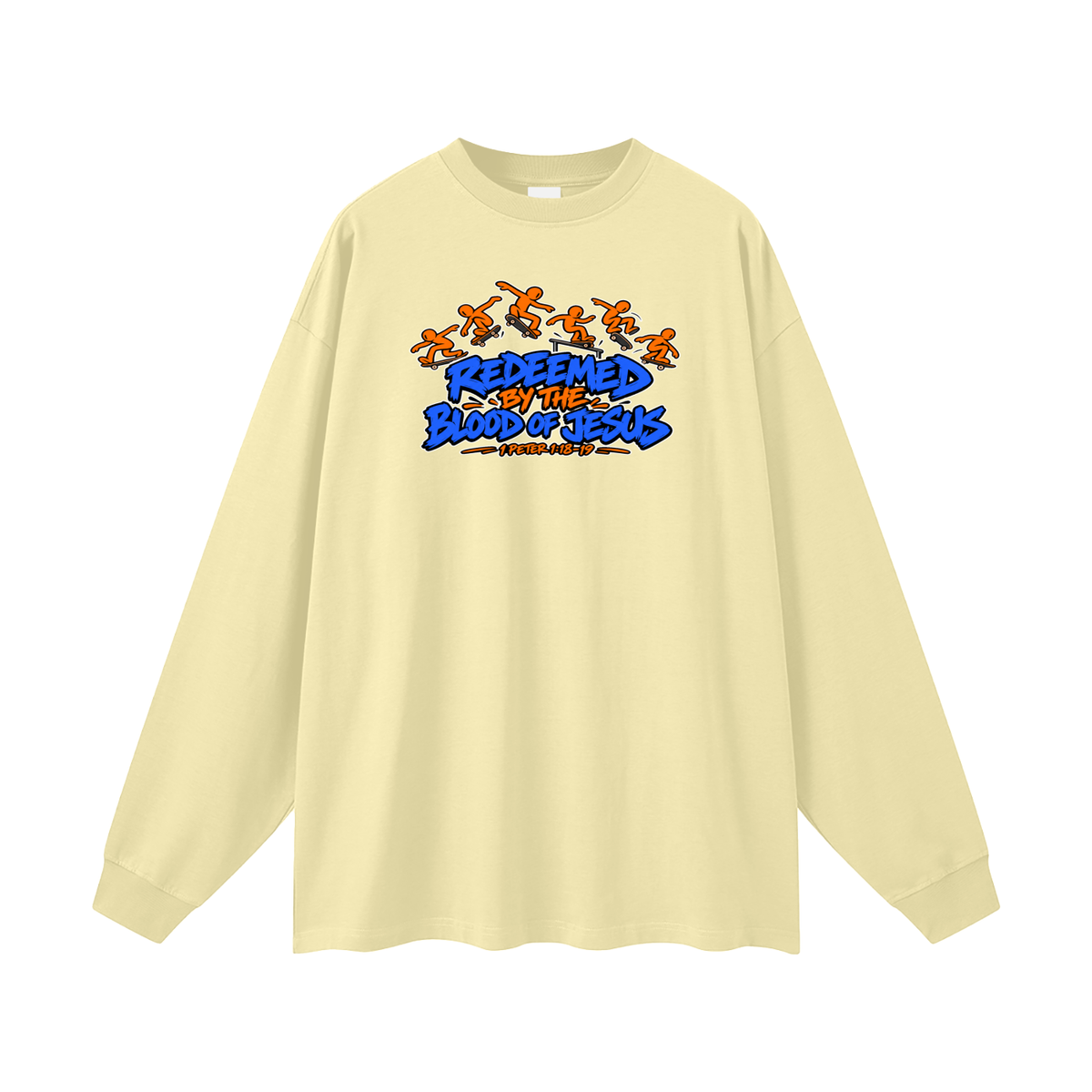 REDEEMED BY THE BLOOD OF JESUS - 1 PETER 1:18-19 - Long Sleeve T-Shirt