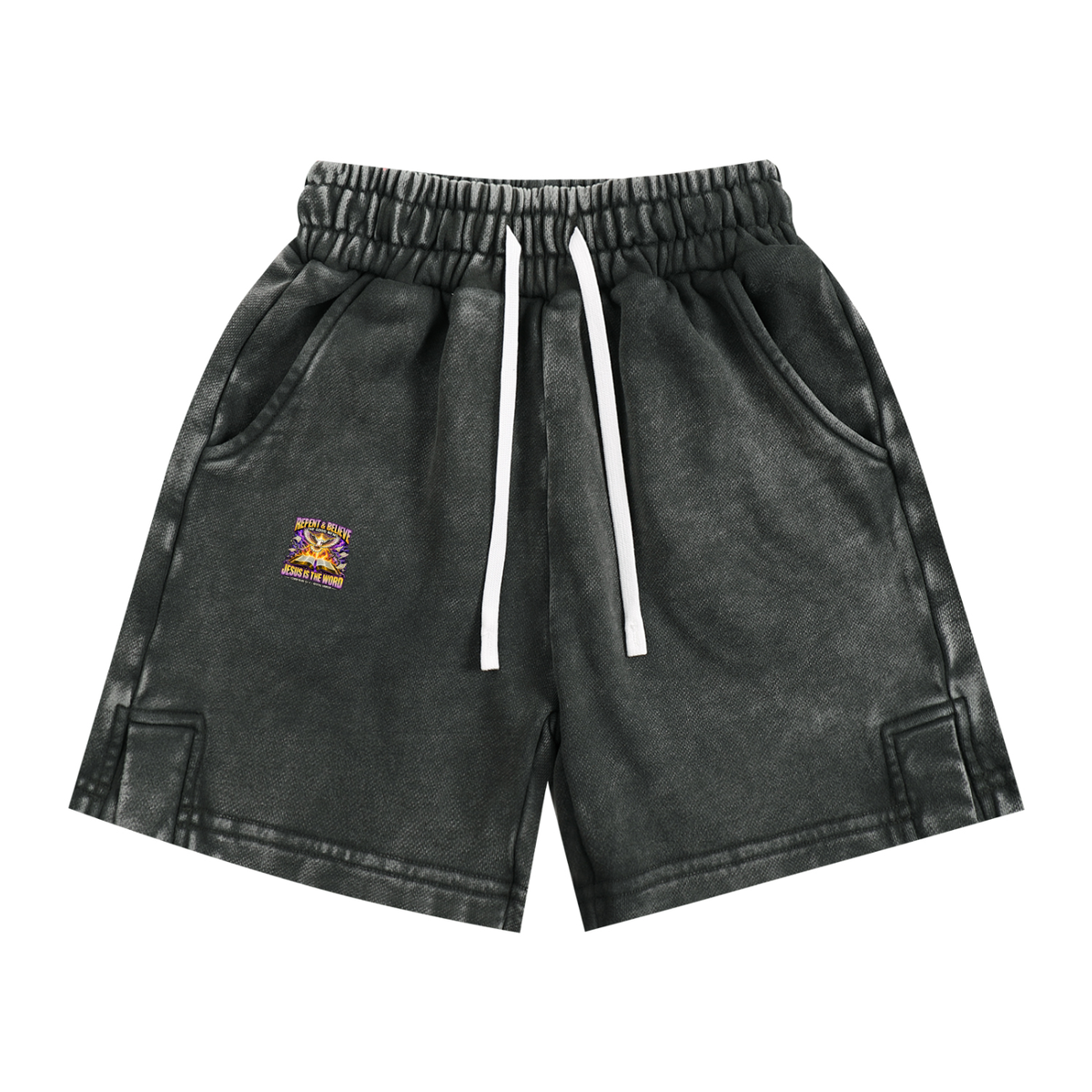 REPENT & BELIEVE THE GOOD NEW JESUS IS THE WORD 1 CORINTHIANS 15:1-4 REVIVAL ARMOUR Kids' Shorts
