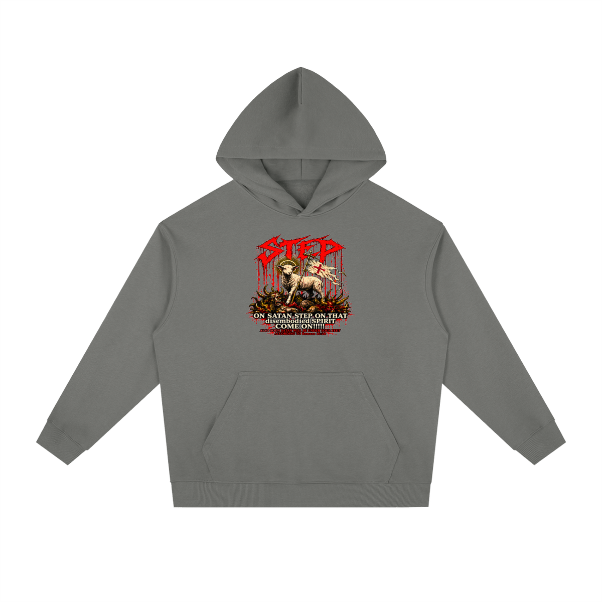 STEP ON SATAN STEP ON THAT disembodied SPIRIT COME ON!!!!! ALSO SOON SATAN WILL BE UNDER YOUR FEET ACCORDING TO Romans 16:20 Hoodie