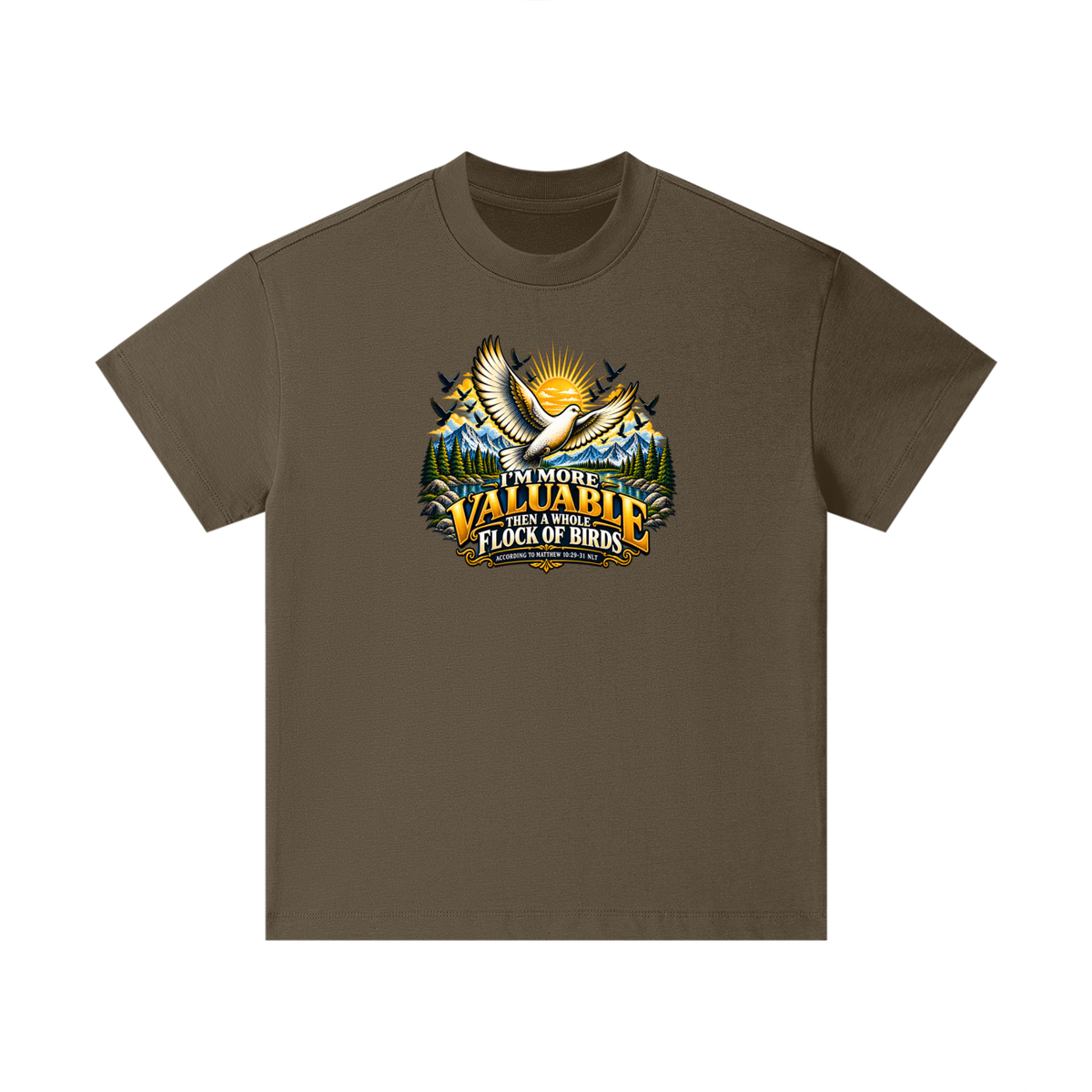 I'M MORE VALUABLE THAN A WHOLE FLOCK OF BIRDS ACCORDING TO MATTHEW 10:29-31 NLT Kids T-Shirt