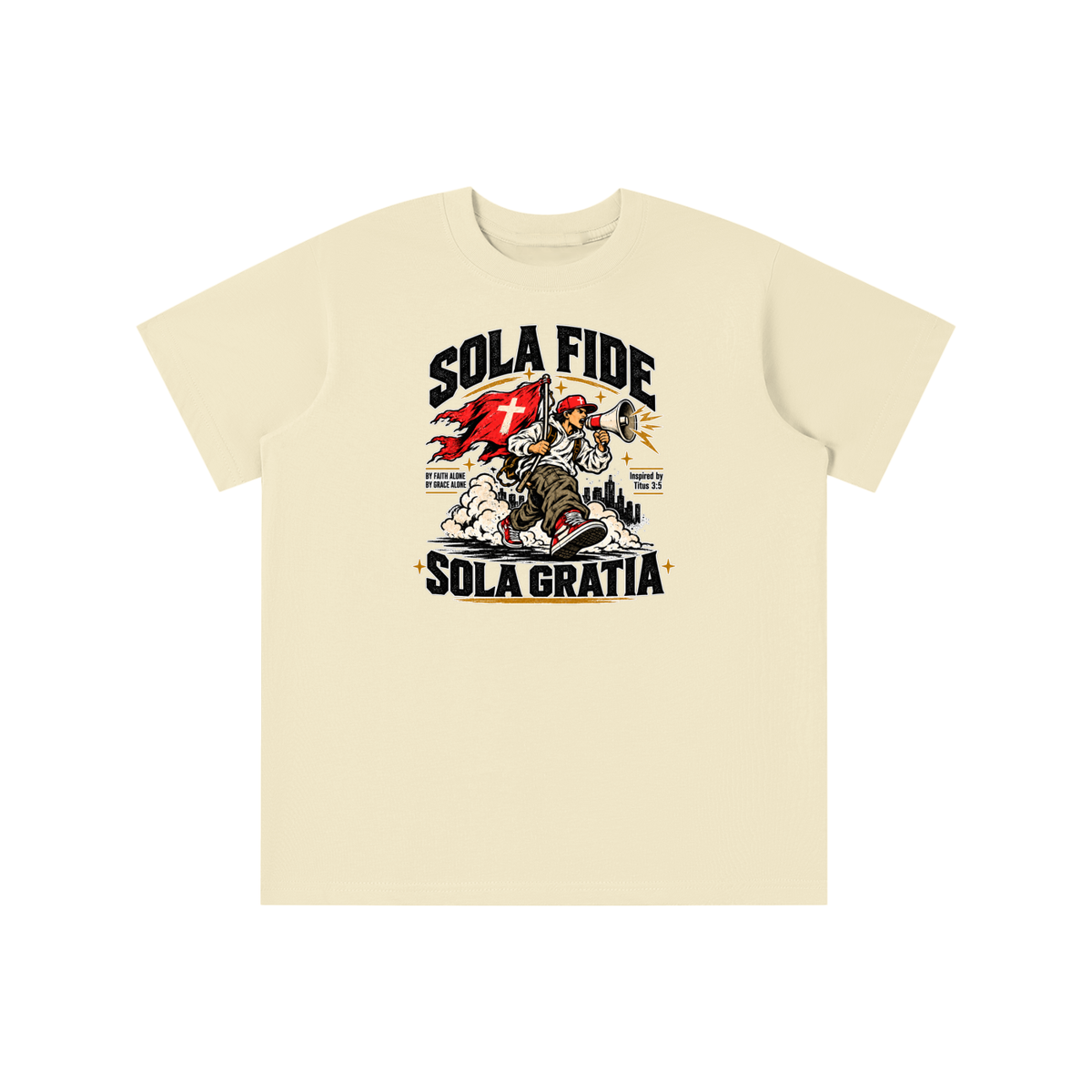 "Sola Fide / Sola Gratia" – Latin for "Faith Alone / Grace Alone." youth T-shirt