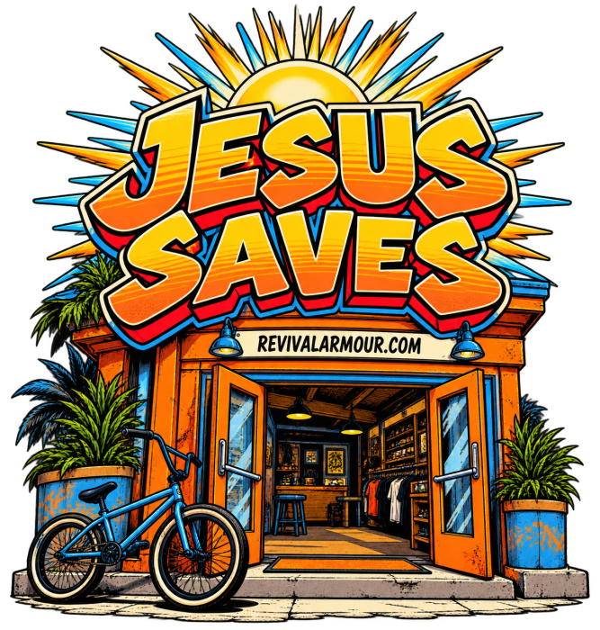 JESUS SAVES REVIVALARMOUR.COM Long Sleeve T-Shirt