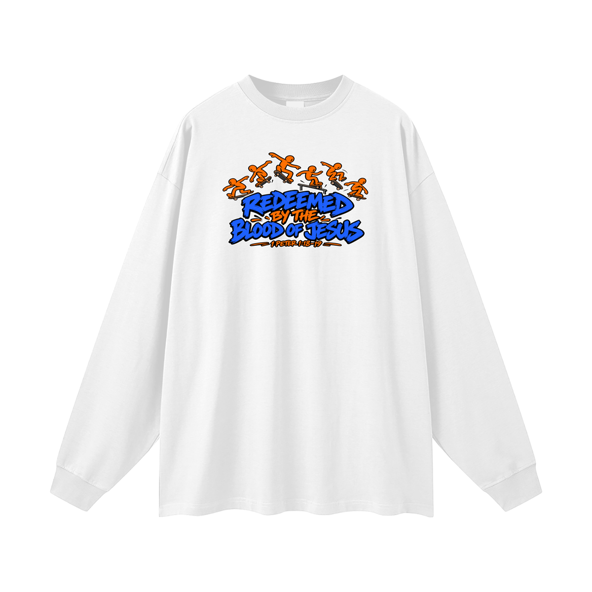 REDEEMED BY THE BLOOD OF JESUS - 1 PETER 1:18-19 - Long Sleeve T-Shirt