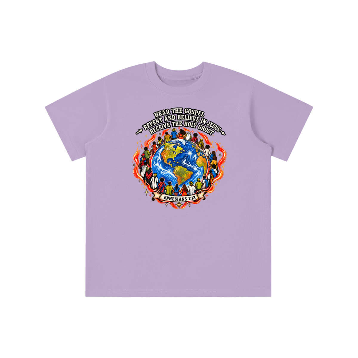 Hear the Gospel > repent and believe in Jesus > Receive the Holy Ghost youth T-shirt