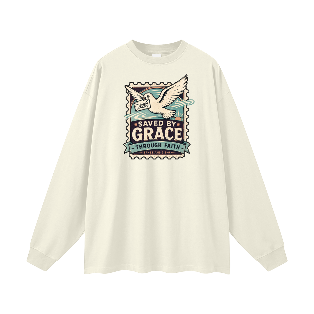 SAVED BY GRACE -THROUGH FAITH- - EPHESIANS 2:8-9 - Long Sleeve T-Shirt