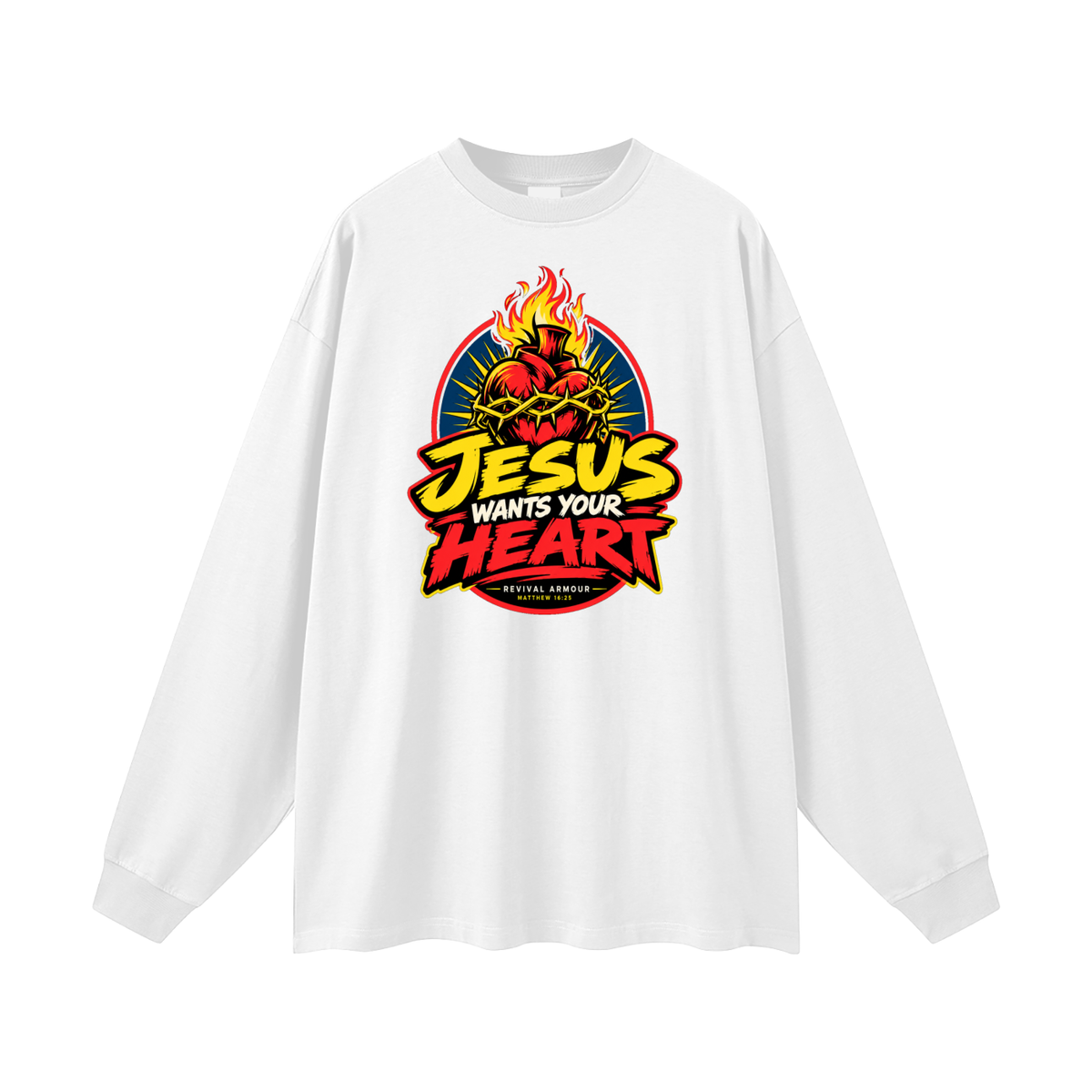 JESUS WANTS YOUR HEART - REVIVAL ARMOUR - Long Sleeve T-Shirt