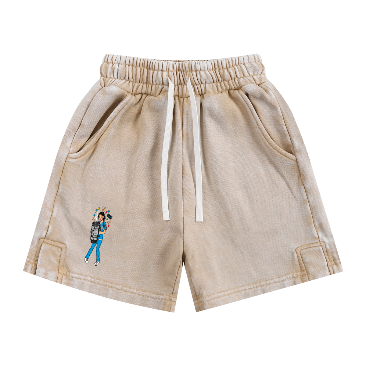 THE BLOOD OF JESUS SAVES ME ALL NIGHT I DON'T NEED DRUGS Kids' Shorts