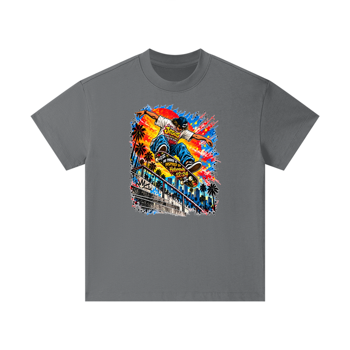 the blood of Jesus speaks better things than the blood of Abel the phrase is inspired by HEBREWS 12:24 skater Kids T-Shirt