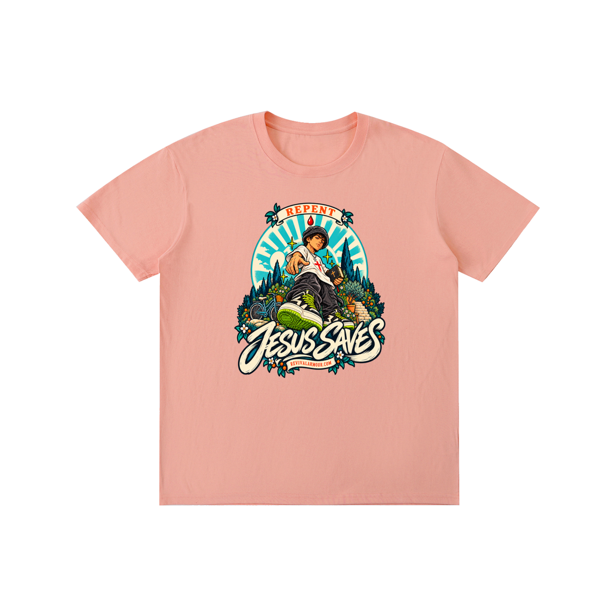 REPENT JESUS SAVES REVIVALARMOUR.COM T-Shirt