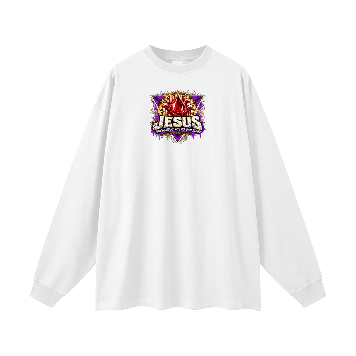 JESUS PURCHASED ME WITH HIS OWN BLOOD INSPIRED BY ACTS 20:28 Long Sleeve T-Shirt