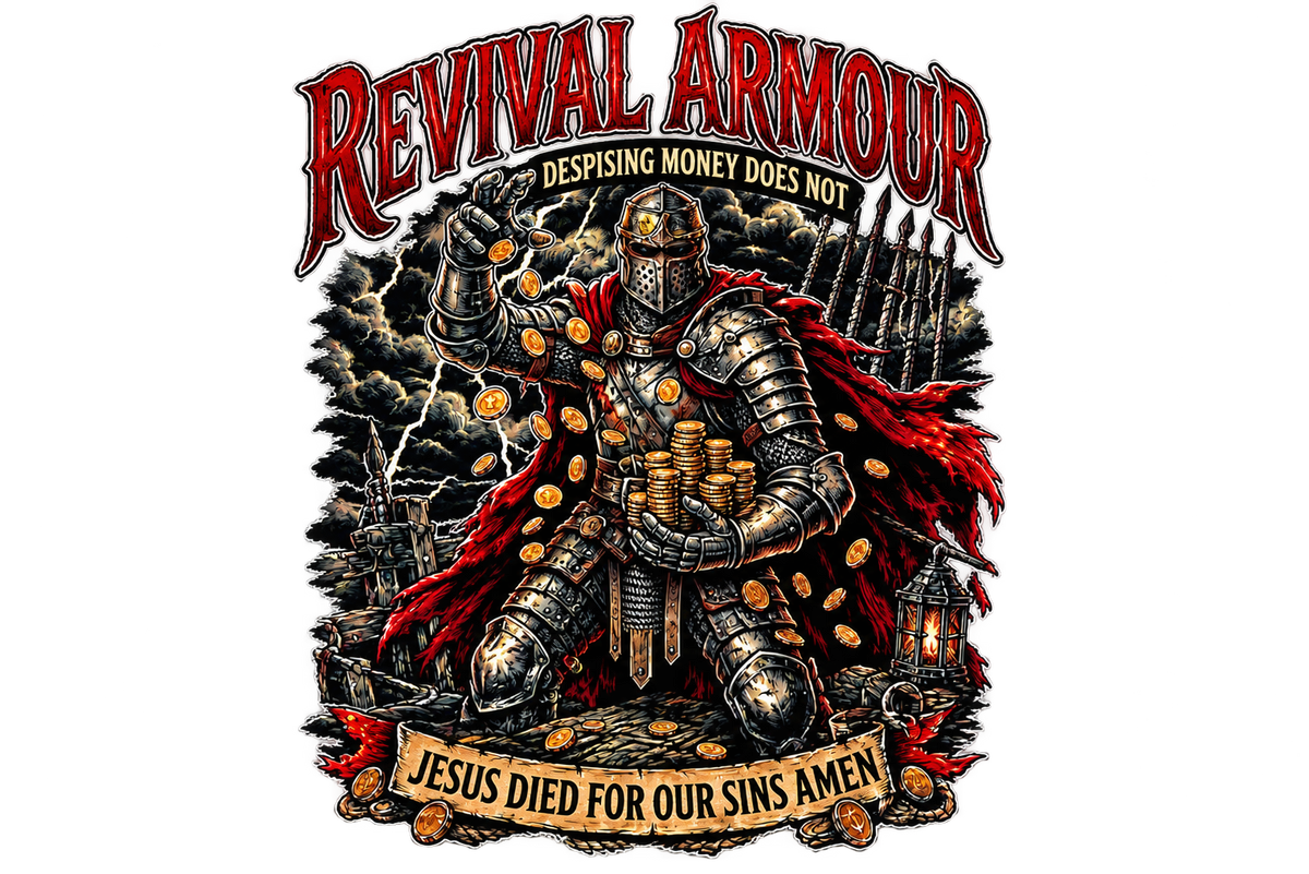 REVIVAL ARMOUR DESPISING MONEY DOES NOT JESUS DIED FOR OUR SINS AMEN youth T-shirt